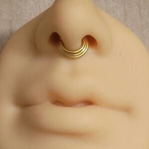 16g 8mm gold stainless steel layered look septum piercing